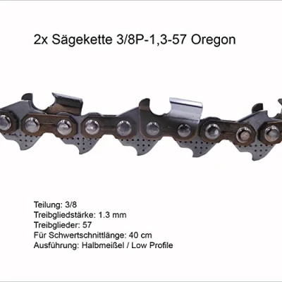 Abbildung von Oregon Ersatzkette 2 Stück Sägekette 3/8P 1.3 mm 57 TG Ersatzkette,