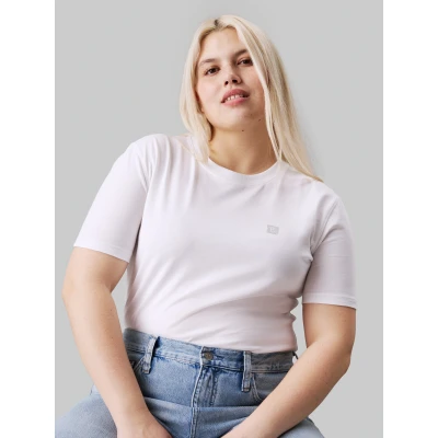 Abbildung von Calvin Klein Jeans PLUS Embro Badge Regular Tshirt print, Damen, Größe: 4XL, Bright white