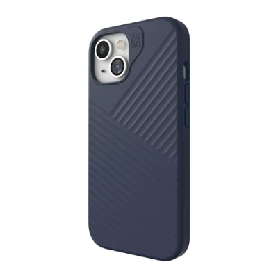 Abbildung von ZAGG Denali Snap Schutzhülle für iPhone 15/14/13, Fallschutz (5 m), zweilagige, strukturierte Handyhülle, rutschfestes Design, MagSafe Marineblau