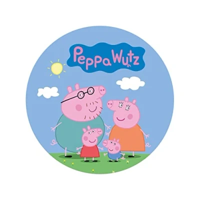 Abbildung von Tortenaufleger Peppa Wutz, rund 20cm Fondantpapier PREMIUM