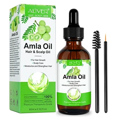 Abbildung von Amla Haaröl 60ML Oil Kaltgepresst für Kopfhaut und Haar Gegen Haarausfall Stimuliert Haarwachstum Schönes