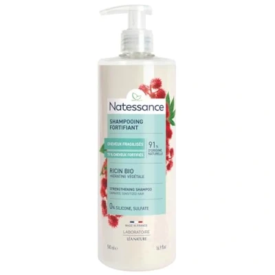 Abbildung von Natessance Capillaire Shampoo mit Rizinusöl und pflanzlichem Keratin, 500 ml