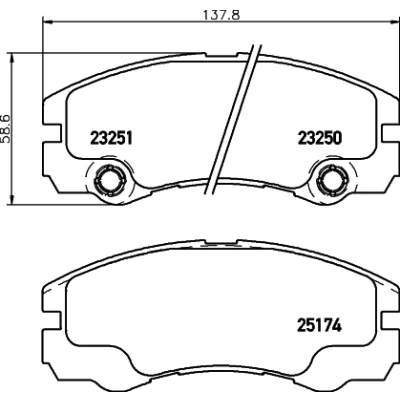 Abbildung von HELLA 8DB 355 017 131 Bremsbelagsatz für Verschleißwarnanzeiger vorbereitet OPEL: Frontera B SUV