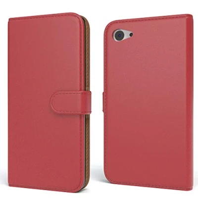 Abbildung von EAZY CASE Tasche für Sony Xperia Z5 Compact Schutzhülle mit Standfunktion Klapphülle im Bookstyle, Handytasche Handyhülle Flip Cover Magnetverschluss und Kartenfach, Kunstleder, Rot