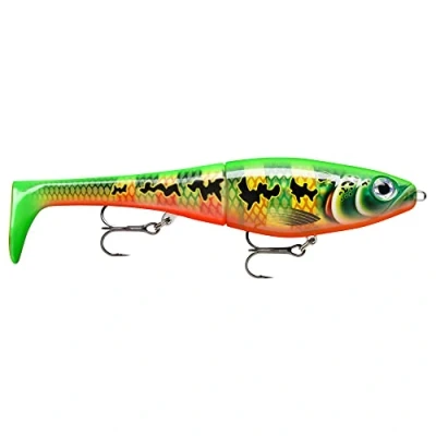 Abbildung von Rapala Unisex Adult X Rap Peto Angelköder Kunstköder mit weichem Fischschwanz Süßwasser Spinnköder Lauftiefe 0.5 1m Fischköder 14cm, Hergestellt in Estland Peacock, 14 cm / 39g