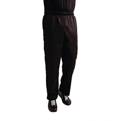 Abbildung von Whites Chefs Clothing A029T M Unisex Kochhose Easyfit, Teflonbeschichtet, Schwarz,