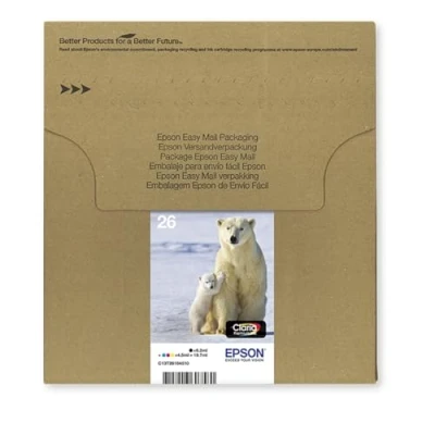 Abbildung von Epson Original 26 Tinte Eisbär (XP 600, XP 700, 800, 510, 710, 615, 610, 810, 720, 820, 520, 620, 625), Multipack 4 farbig