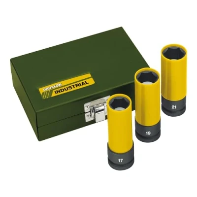 Abbildung von Proxxon 23938 Satz Nüsse für Radmuttern 17 19 21mm Länge 85mm Antrieb 12,5mm (1/2&quot;) inkl. Kasten