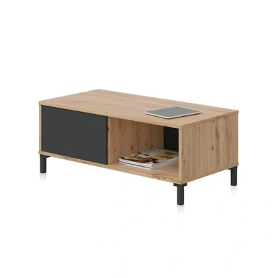 Abbildung von Habitdesign Couchtisch, Melamin Holz, Eiche Nodi und Anthrazit, Pequeña