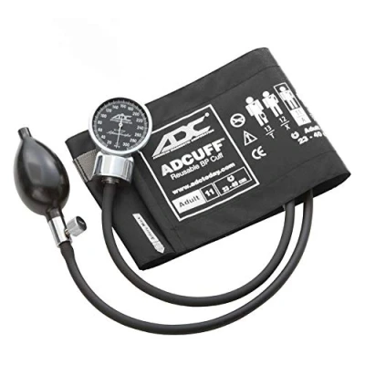 Abbildung von ADC Aneroides Blutdruckmessgerät Diagnostix 700 Premium im Taschenformat für den professionellen Einsatz mit Adcuff Blutdruckmanschette aus Nylon, Erwachsene, schwarz