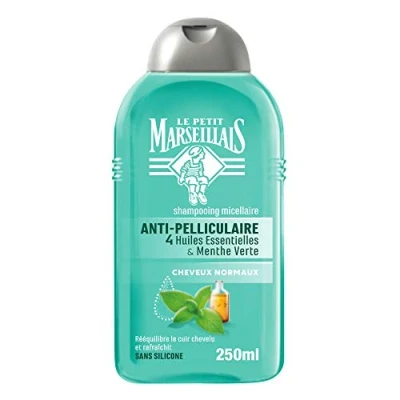 Abbildung von Le Petit Marseillais Anti Schuppen Shampoo Normal, 4 ätherische Öle, Mintgrün, 250 ml, 3 Stück