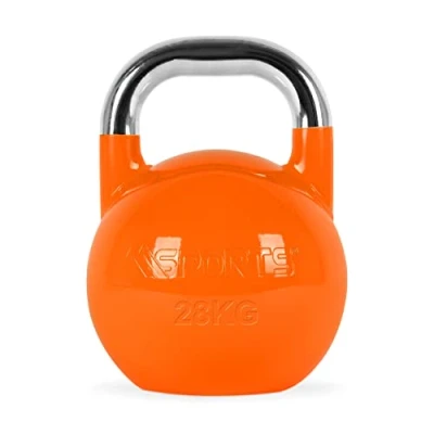 Abbildung von MSPORTS Kettlebell Competition 4 32 kg inkl. Übungsposter Professional Studio Qualität Wettkampf Kugelhantel (28 Rot)