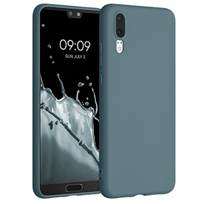 Abbildung von kwmobile Hülle kompatibel mit Huawei P20 weiches TPU Silikon Case Cover geeignet für kabelloses Laden Arctic Night