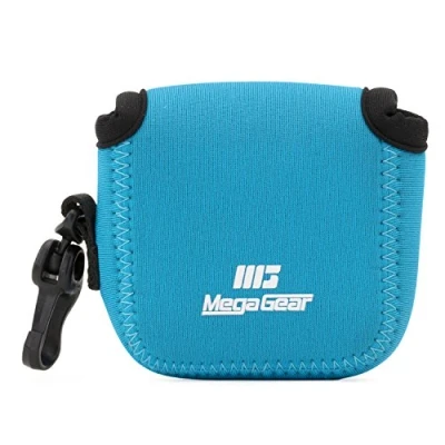 Abbildung von MegaGear MG1312 GoPro Hero 7, 6, 5, Sony DSC RX0 Ultraleichte Kameratasche aus Neopren, mit Karabiner Haken Blau