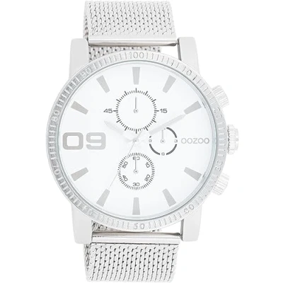 Abbildung von OOZOO Quarzuhr XXL Herrenuhr C11213 Weiss Meshband 50 mm