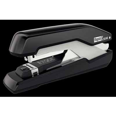 Abbildung von Rapid 5000552 Tacker Super Flachheftgerät (60 Blatt, Mühelos, Omnipress, Hochwertiges Ergonomisches Gehäuse, Inkl. Heftklammern, SO60) schwarz/grau