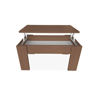 Abbildung von Somnia Descanso Erhöhter Couchtisch, Wohn oder Esszimmertisch, lackiert in Walnussfarbe, Maße: 90 cm (Breite) x 50 (Tiefe) 4657 (Höhe)
