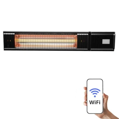 Abbildung von Home&amp;gt it® Infrarot Terrassenstrahler mit Wi fi für die Wandmontage 2000 Watt schwarz