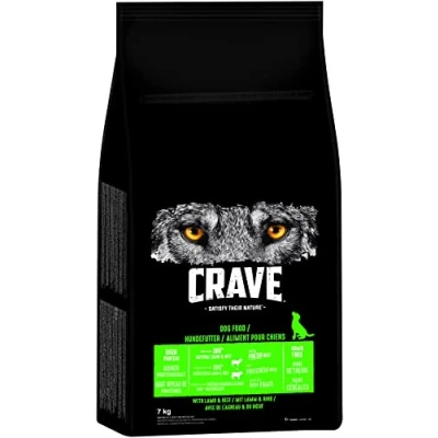 Abbildung von Crave Adult Trockenfutter mit Lamm &amp; Rind, 7kg (1 Beutel) Premium Hundefutter trocken hohem Proteingehalt und ohne Getreide Hergestellt 100 Prozent natürlichem Rind