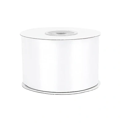 Abbildung von Creativery Satinband, Satinband 50mm x 25m Rolle Weiß