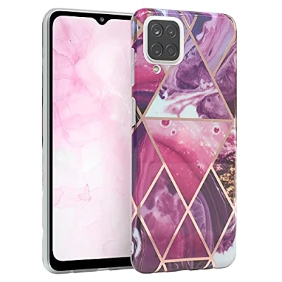 Abbildung von EAZY CASE Handyhülle Silikon mit Kameraschutz kompatibel Samsung Galaxy A12, im Marmor Design, Motiv Hülle, Ultra dünn, Slimcover, Silikonhülle, Backcover, Beere