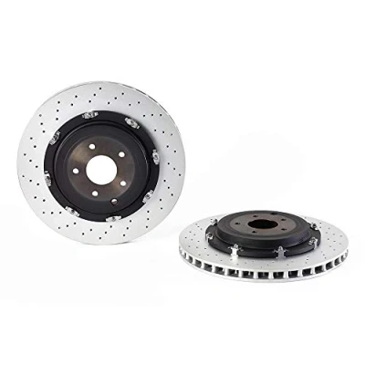 Abbildung von BREMBO TWO PIECE FLOATING DISCS LINE 09.A190.13 Bremsscheibe 380 30 5 gelocht/innenbel., Verbundbremsscheibe beschichtet hochgekohlt NISSAN: GT R