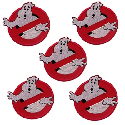 Abbildung von Catch the Patch Aufnäher Bügelbild, Aufbügler, Applikationen, Patches, Flicken, zum aufbügeln, Polyester, Ghostbuster Set 5 Stück Logo Film