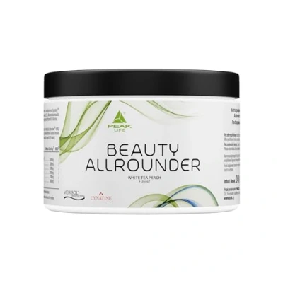 Abbildung von PEAK Beauty Allrounder 240g Geschmack White Tea Peach I 30 Portionen Haut Haare Nägel Komplex Mit Kollagen (VERISOL®), Keratin (Cynatine® HNS), Hyaluronsäure und Biotin. Vitaminen.