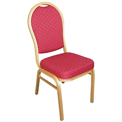 Abbildung von Bolero u525 Bankett Stuhl, gewölbte Rückseite, Gold Rahmen, Speckle Stoff, rot (4 Stück)