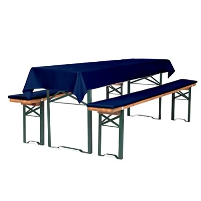 Abbildung von TexDeko Bankauflage Bierbankauflagen Set mit Tischdecke 100x250cm (universal) 3TLG Set, (Set, 2x Auflage + 1x Tischdecke), blickdicht &amp; waschbar