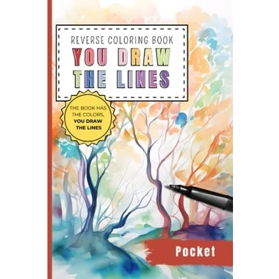 Abbildung von Pocket Reverse coloring Book: Small doodle book for adults, teens and kids. Landscapes, patterns, flowers more abstract watercolor illustrations 6x9&quot;