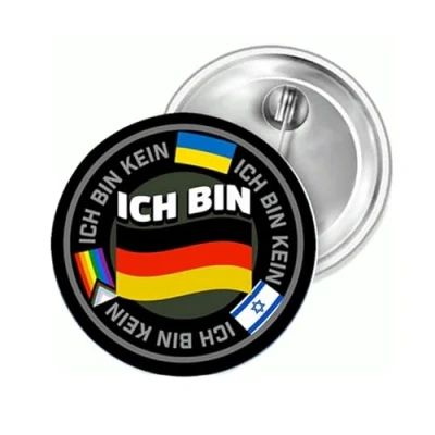 Abbildung von Sammys Shirt Store Ich Bin Deutscher. kein Button 38 mm