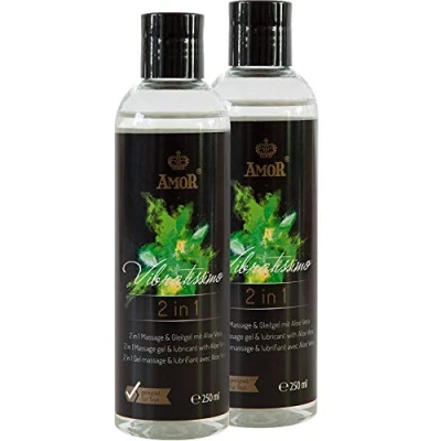 Abbildung von Vibratissimo 2 in 1 Play Gel 2x250 ml I Liebes &amp; Gleitgel mit Aloe Vera Wasserbasierte Gleitgele Lubricant für Silikon Toys Latexkondome geeignet water based lubrication