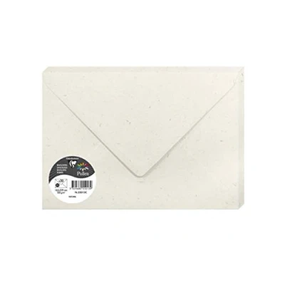 Abbildung von Clairefontaine 55013C Packung mit 20 Umschlägen Pollen, gefüttert, Format C5 (16,2x22,9cm), 120g, 100% Recycling Papier, ideal für Einladungen und Korrespondenz, Natura Weiß, 1 Pack