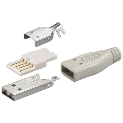 Abbildung von 3er Set USB A Stecker Lötversion inkl. Tülle