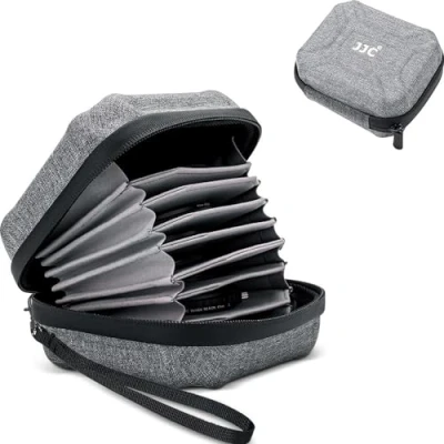 Abbildung von JJC Wasserabweisende Kameralinsenfiltertasche für 10 runde Filter mit einem Durchmesser von bis zu 95 mm Schutzeinlagen Taschen, Filtertasche, Tragetasche, Aufbewahrungstasche