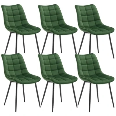 Abbildung von Woltu 4 Fußstuhl (6 St), Küchenstuhl Polsterstuhl Design Stuhl, aus Samt