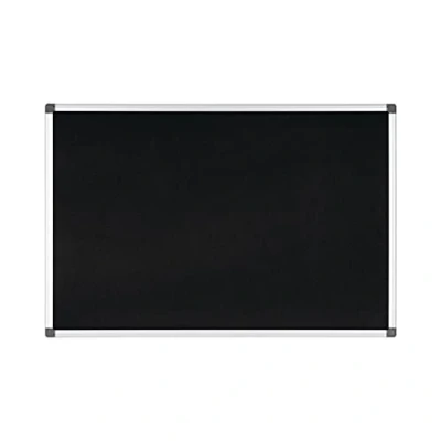 Abbildung von Bi Office Filztafel Maya, Mit Aluminiumrahmen, Schwarze Filzoberfläche, Zum Gebrauch Pinnnadeln, Pinnwand, 90 x 60 cm