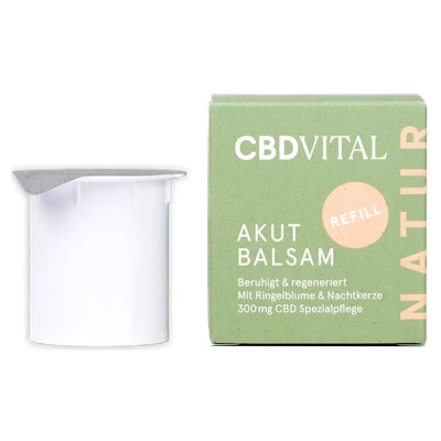 Abbildung von CBD Akutbalsam Nachfüller Beruhigende Hanfcreme für juckende &amp; gereizte Haut Naturkosmetik 300mg Cannabidiol Hochdosierte Hanf Salbe Mit Ringelblume Öl CBDVITAL (50ml)