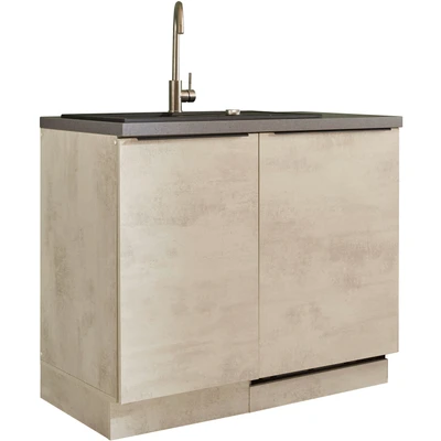 Abbildung von BASIC by Balculina Spülenschrank &quot;Sanibel Spülenschrank, Küchenschrank BxHxT 110x94x60&quot;, (1 St.), Breite 110cm, Melaminbeschichtung