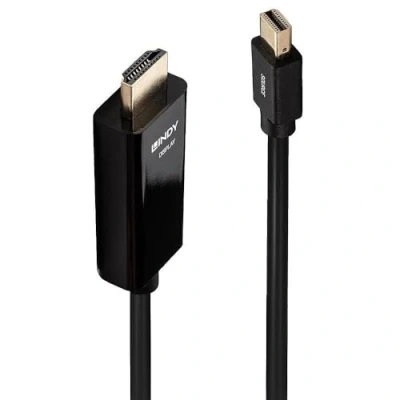 Abbildung von LINDY Mini DisplayPort an HDMI Kabel 4K30 (DP: passiv) 2m schwarz