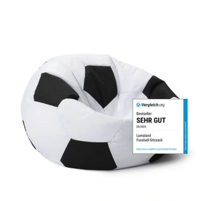 Abbildung von Lumaland Sitzsack Luxury Fußball gaming Sitzkissen Bodenkissen, Fußballoptik, Groß