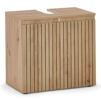 Abbildung von Austin Badezimmer Waschbeckenunterschrank in Artisan Eiche Optik, Wildeiche Optik FSC Zertifiziert Bad Unterschrank Badezimmerschrank mit viel Stauraum 60 x 57 36 cm (B/H/T)