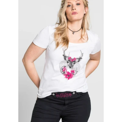 Abbildung von Sheego Tshirt print, Damen, Größe: 40/42, Weiß