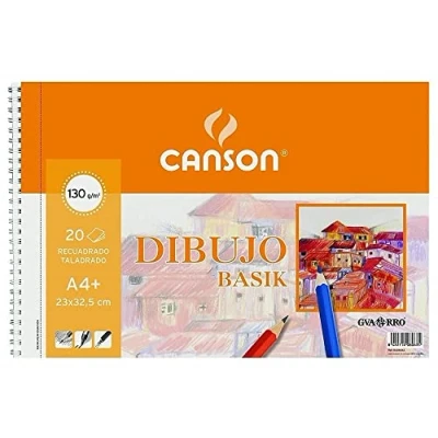 Abbildung von Guarro Canson 726487 Zeichenblock A4, 20 Blätter, 130 g, Löcher microperforiert