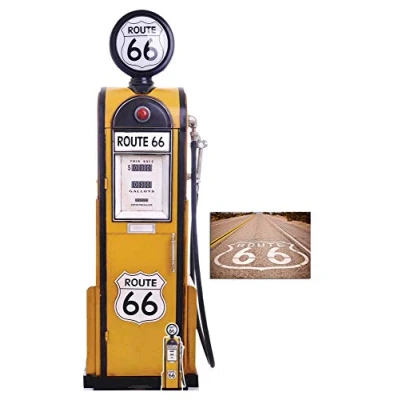 Abbildung von BundleZ 4 FanZ Route 66 Retro Zapfsäule Lebensgrosse und klein Pappfiguren/Stehplatzinhaber/Aufsteller Fan Pack, 194cm x 67cm Enthält 8X10 (25X20Cm) starfoto