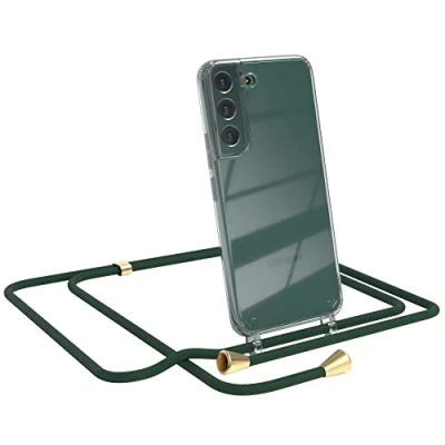 Abbildung von EAZY CASE Handykette kompatibel mit Samsung Galaxy S22 5G Handyhülle Umhängeband, Handykordel Schutzhülle, Silikonhülle, Hülle, Stylische Kette für Smartphone, Grün