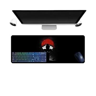 Abbildung von PUrar Japanese Uchiha Itachi Anime Mauspad XL, 800 x 300 mm, wasserdichtes Gaming und 3 mm Basis aus rutschfestem Gummi, strukturierte Oberfläche