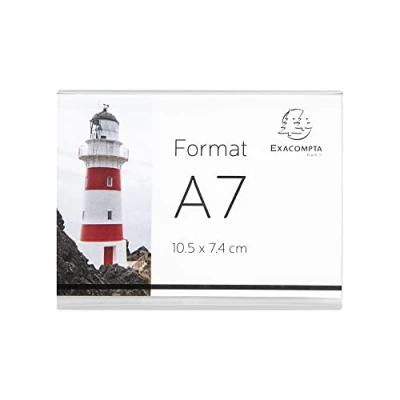 Abbildung von Exacompta 87058QD 10 Stück Etikettenhalter zum Anbringen einfach zu personalisieren mit Kreaman Maße: 105 x 74 mm horizontal Format A7 Farbe Kristall
