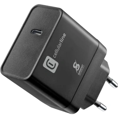 Abbildung von Cellularline USB Typ C Super Fast Travel Charger 45W Ladegerät (Ladegerät Lader für Samsung Galaxy, Apple iPhone, Google Pixel)